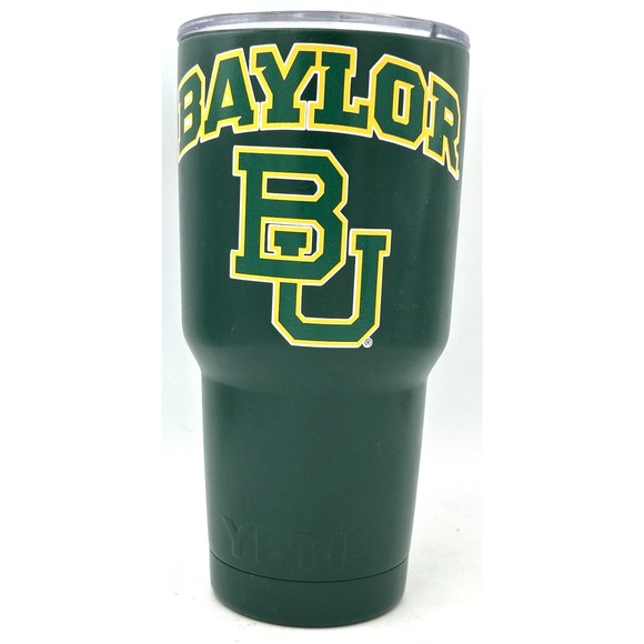 Yeti Other - Yeti Tumbler Baylor stickers 30 oz Stainless Steel Cup GREEN With Lid